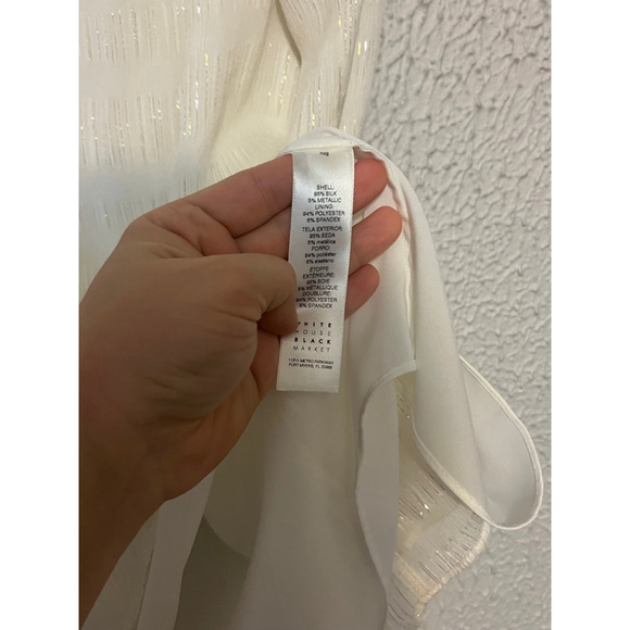 New with Tag White House Black Market Silk Metallic Harriet Clip Date Sleeveless - Picture 4 of 7